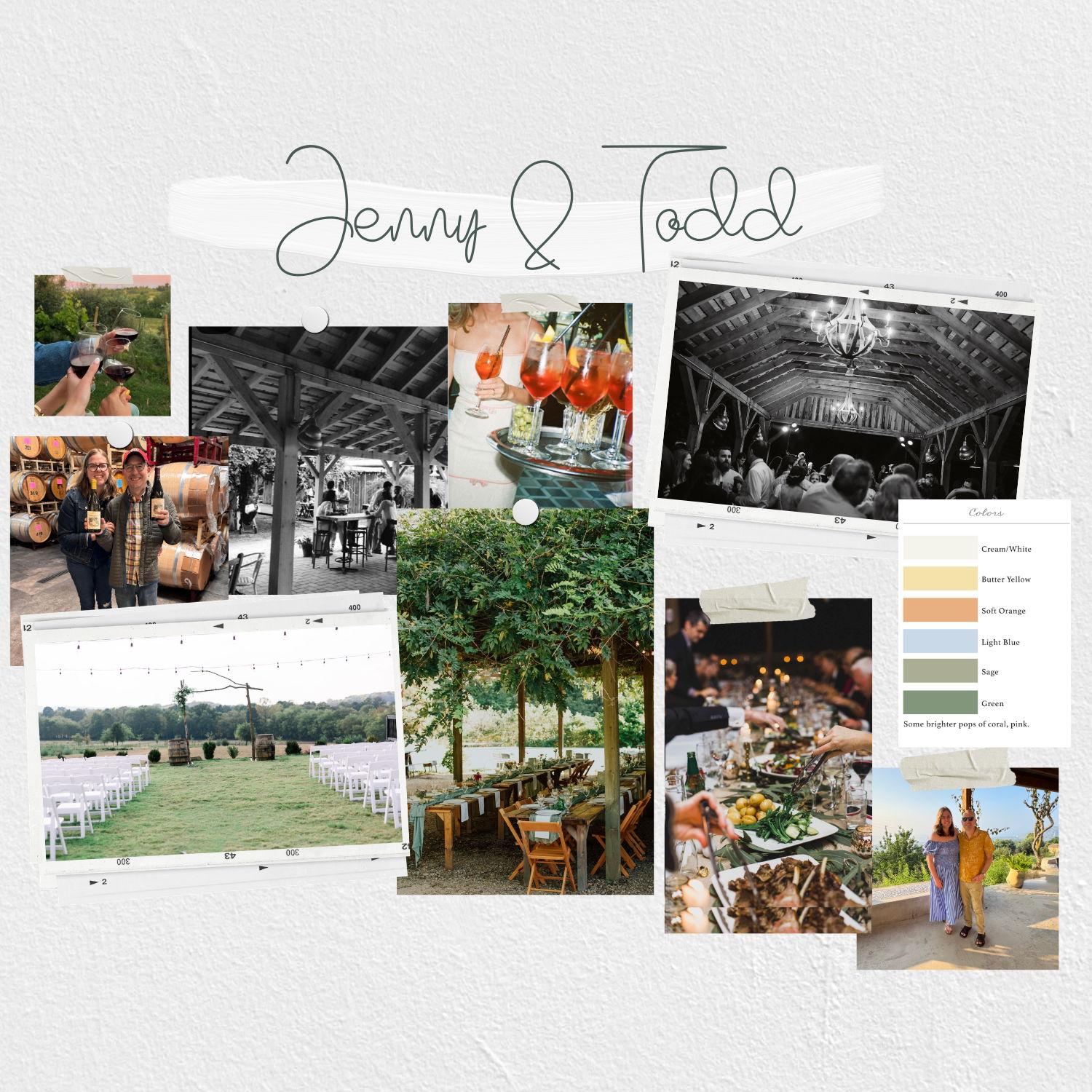Check out our mood board for some wedding inspiration/vibes!