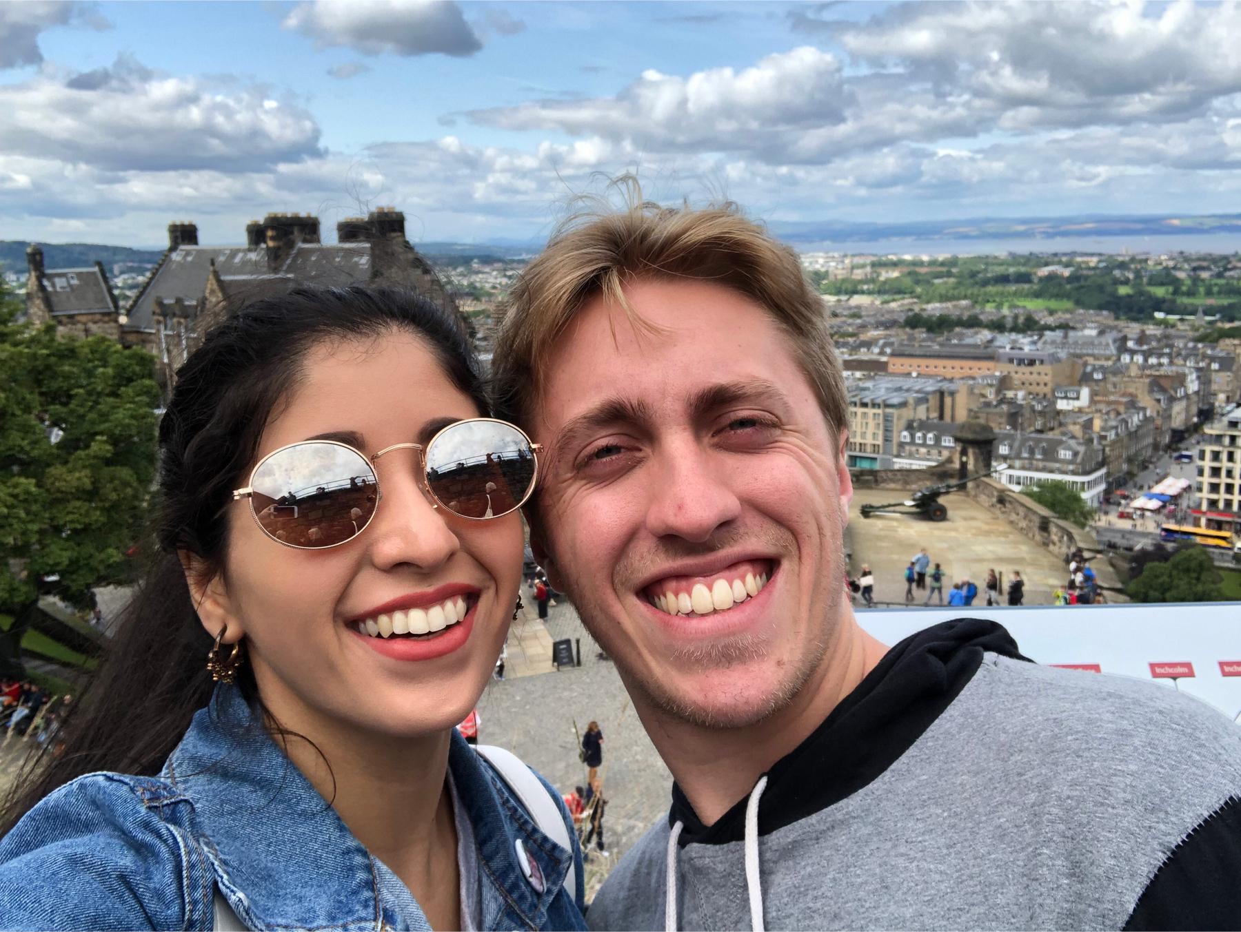 On top of Edinburgh Castle in Scotland