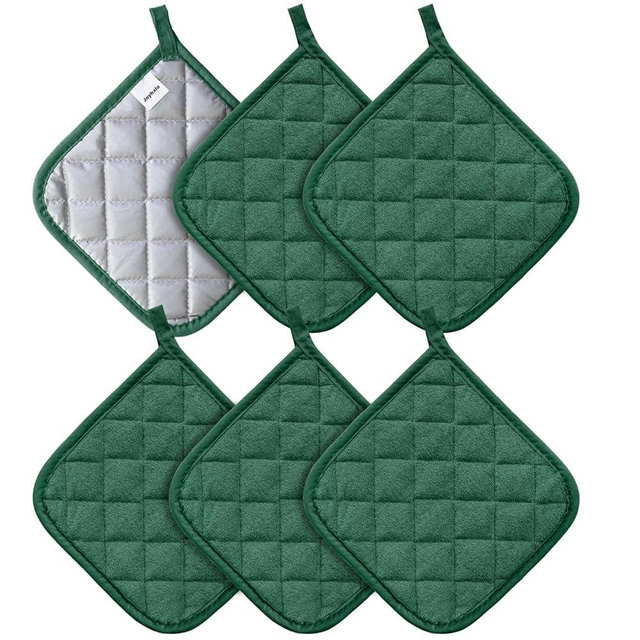 Joyhalo 6 Pack Pot Holders for Kitchen Heat Resistant Pot Holders Sets Oven Hot Pads Terry Cloth Pot Holders for Cooking Baking