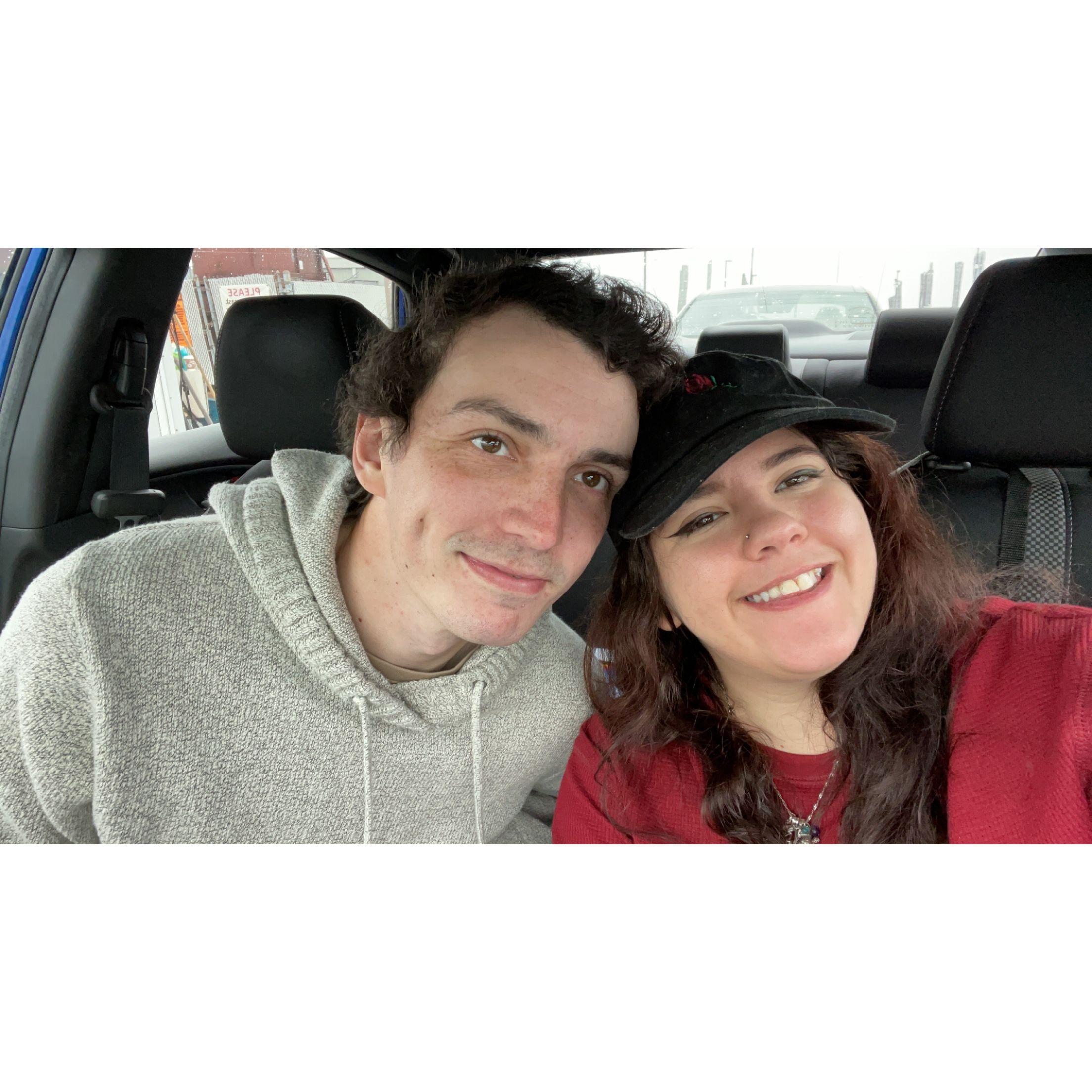 This was during our first out of state trip together to CT...for cracker barrel