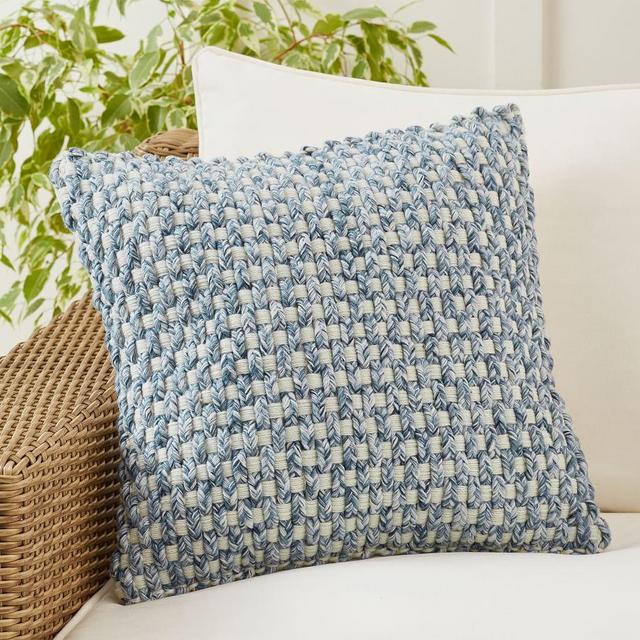 Cadyn Textured Indoor/Outdoor Pillow, 20 x 20", Chambray