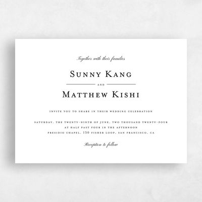 White Wedding Invitation - Lucca Landscape