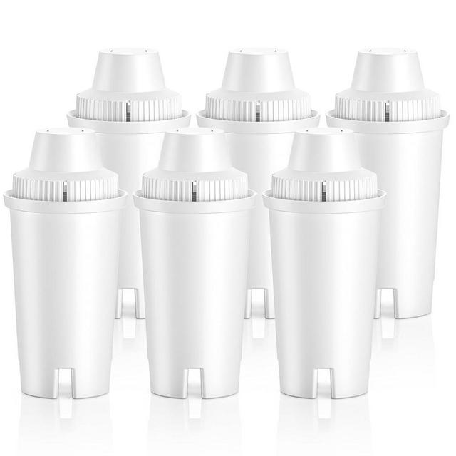 Standard Water Filter Replacement for Brita All Water Pitchers and Dispensers of Model OB03 Longlast Metro Everyday UltraMax Classic 35557, Mavea 107007, Grand, Lake, Wave, NSF Certified, 6 Pack