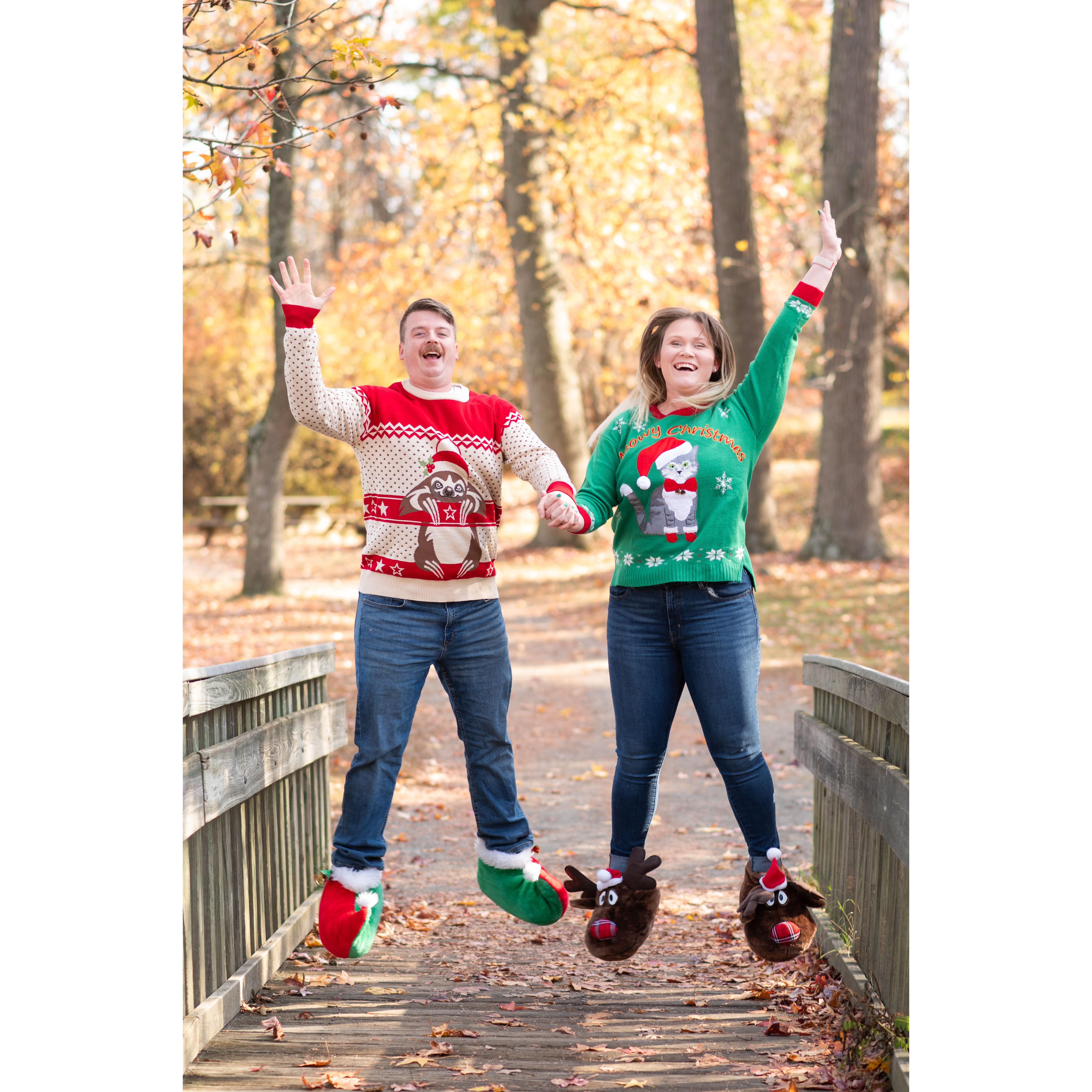 Almost our first Christmas card photo.