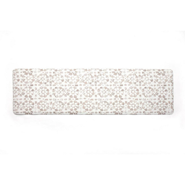 FloorPops 1'8"x5' Yovana Anti-Fatigue Comfort Floormat Neutral: Kitchen Floor Mat, Water-Resistant, Botanical Pattern