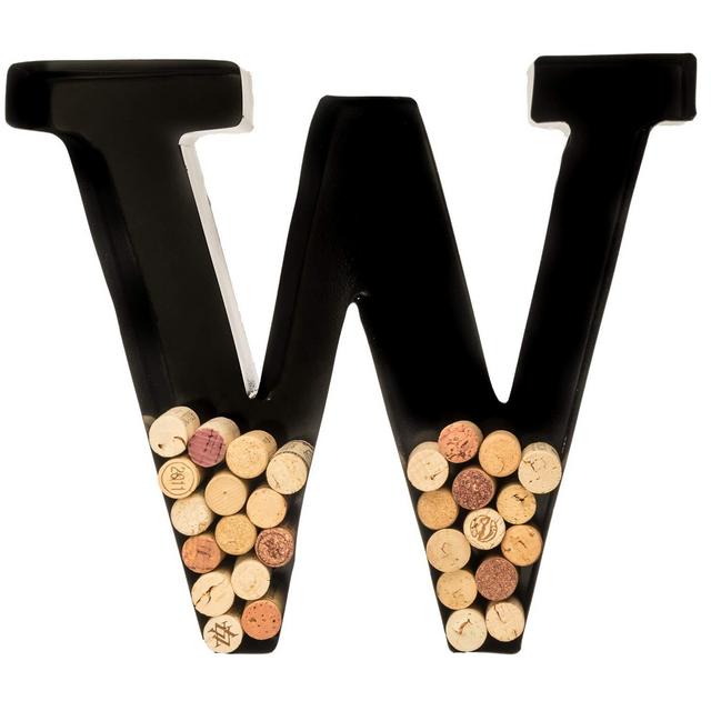 Wine Cork Holder - Metal Monogram Letter (W)