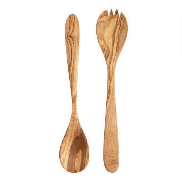 Olive Wood Salad Servers 2 Piece Set