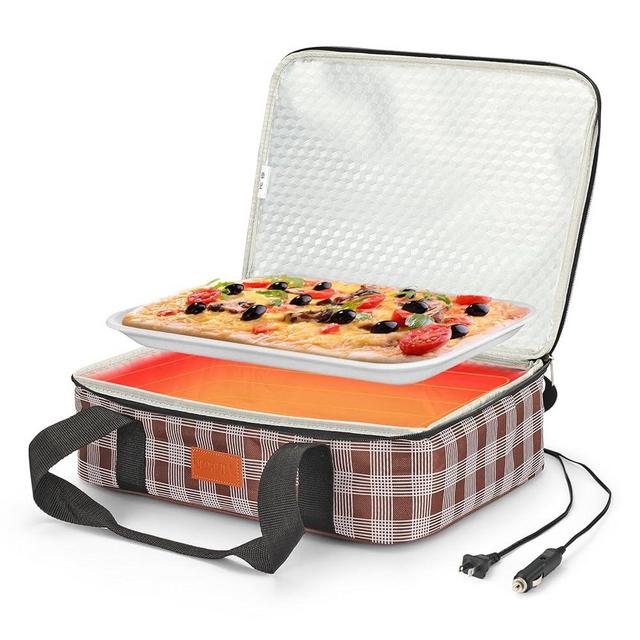 Food Warmer Electric Casserole Carrier - Lunch Bag for Adults for Car Truck, 12V/24V/110V, Thermos for hot food for Potluck Cookouts Parties Picnic,Lasagna Lugger,Fits 9"x13" Baking Pan