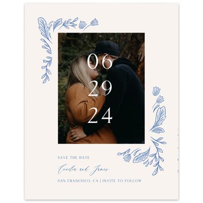 Dark Cobalt, Blue Wedding Digital Save the Date - Caleania Classic