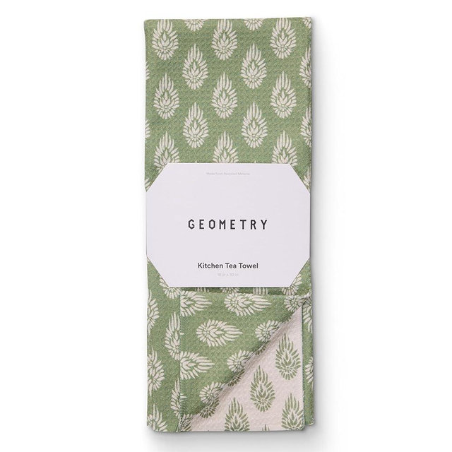 GEOMETRY Kitchen Tea Towels - Quick Dry Microfiber Dish Towels for Kitchen - Henley - 18" x 30" - 1 Pack