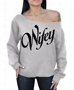 Details about WOMENS WIFEY Slouchy Oversized Sweatshirt WIFE Bride Bridesmaid Wedding PARTY G