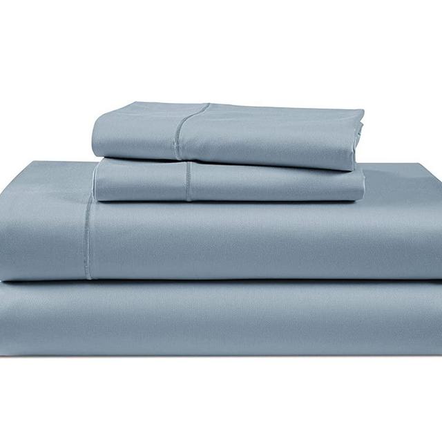 Luxury 100% Egyptian Cotton Bed Sheets - 1000 Thread Count 4-Piece French Blue King Sheets Set, Long Staple Cotton Bedding Sheets, Sateen Weave, Hotel Sheets, 16" Deep Pocket (Fits Upto 17" Mattress)