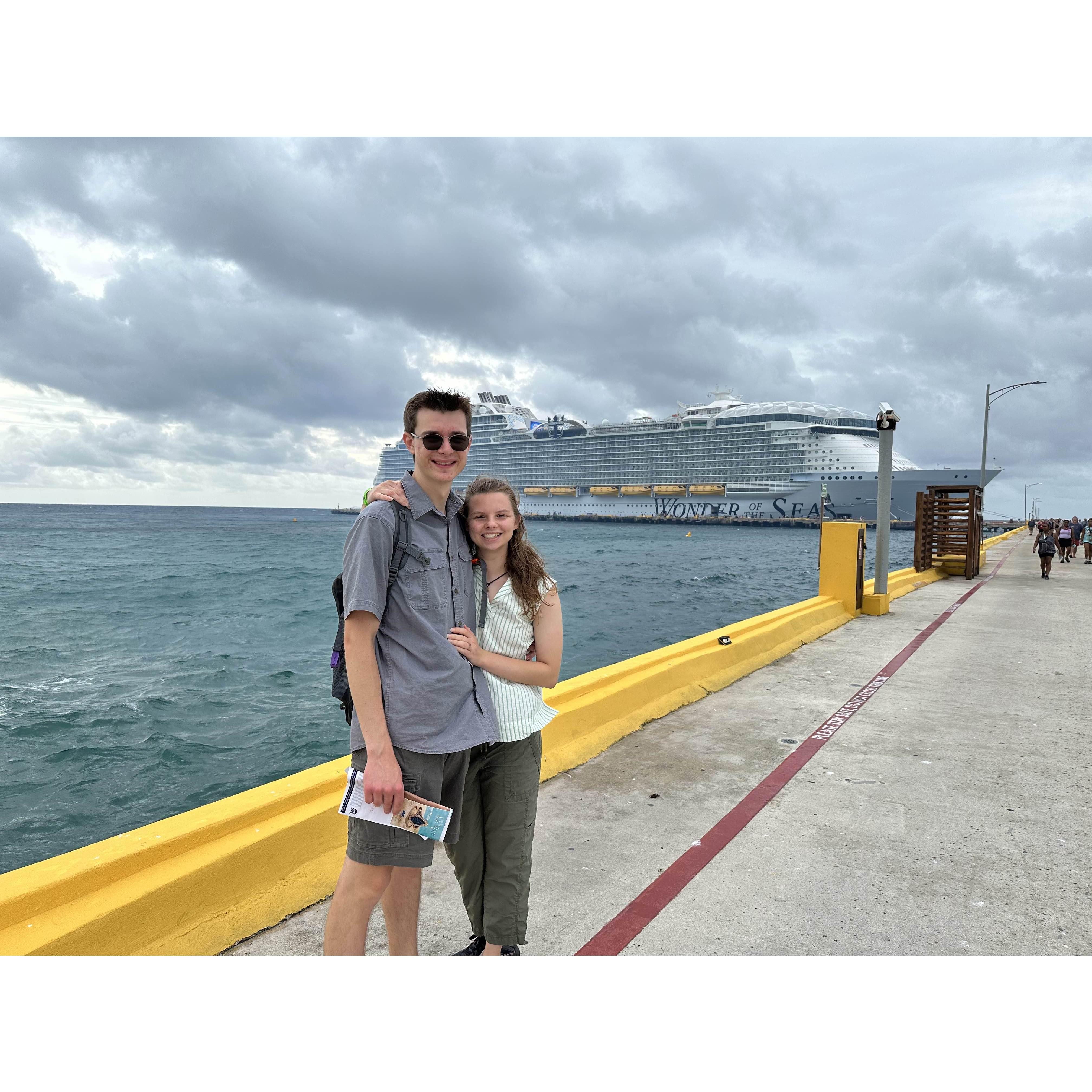 Outside our cruise ship in Mexico