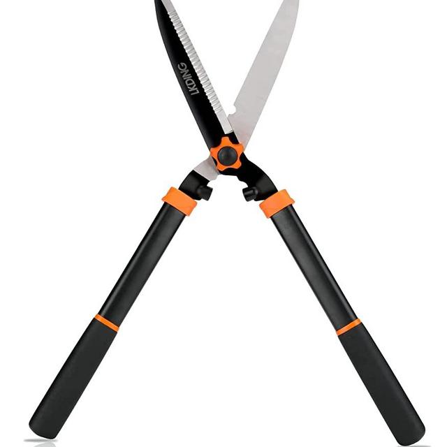 Lightweight Hedge Shears Manual Hedge Clippers for Trimming Borders Topiaries Boxwood and Decorative Grasses, 21 Inch Carbon Steel Bush Cutter by LKDING