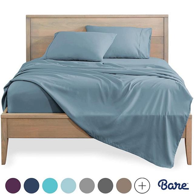 Bare Home Queen Sheet Set - 1800 Ultra-Soft Microfiber Bed Sheets - Double Brushed Breathable Bedding - Hypoallergenic – Wrinkle Resistant - Deep Pocket (Queen, Dusty Blue)