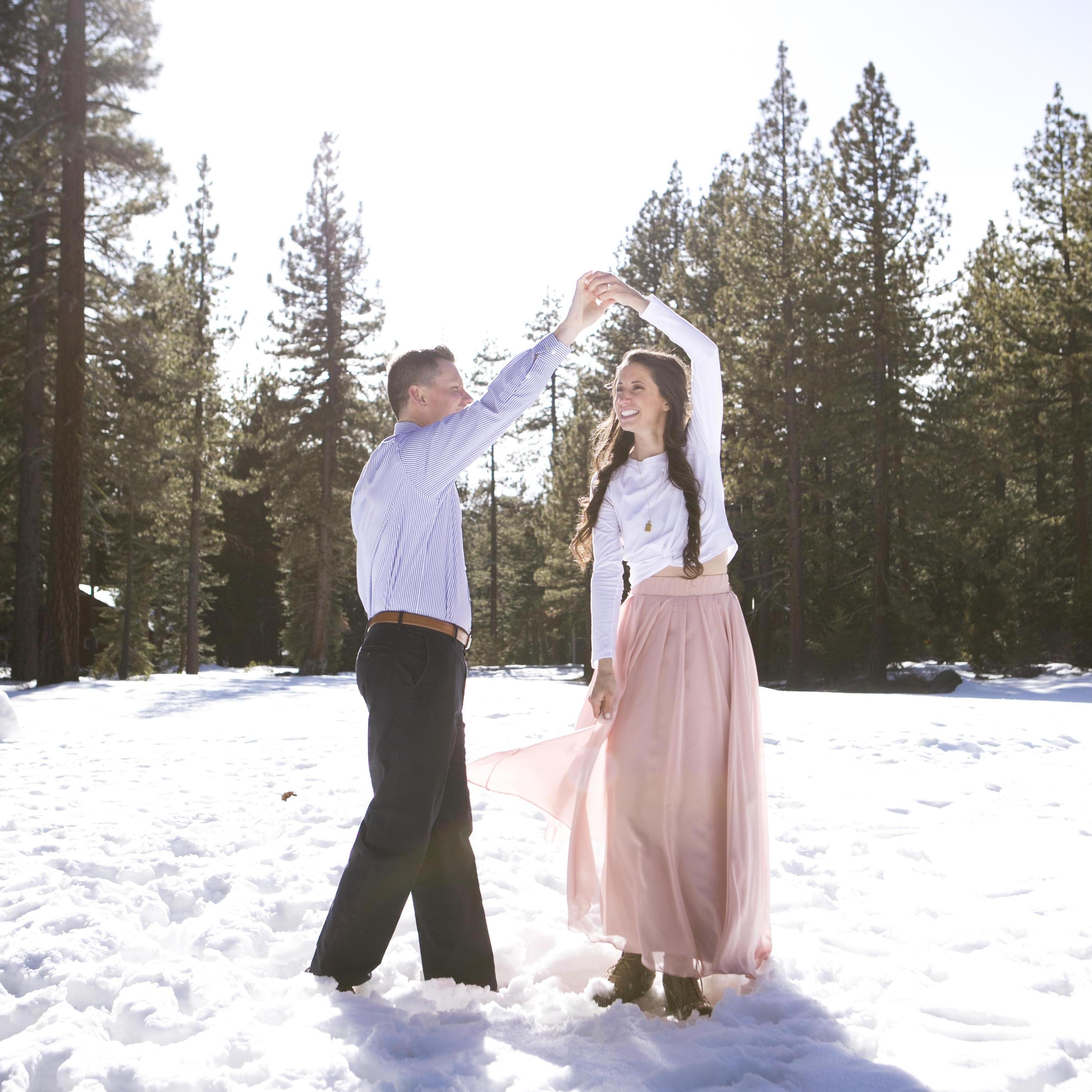 Some of our favorites from our engagement photo session at Skylandia Beach in North Lake Tahoe in March 2021!