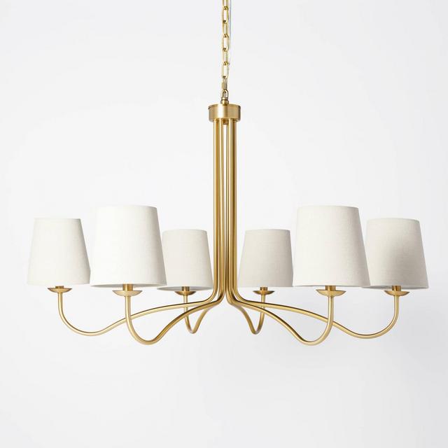 6-Arm Candelabra Chandelier Ceiling Light Brass Finish - Hearth & Hand™ with Magnolia
