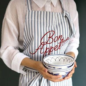 Bib Apron - Blue Stripe | Wolf & Badger