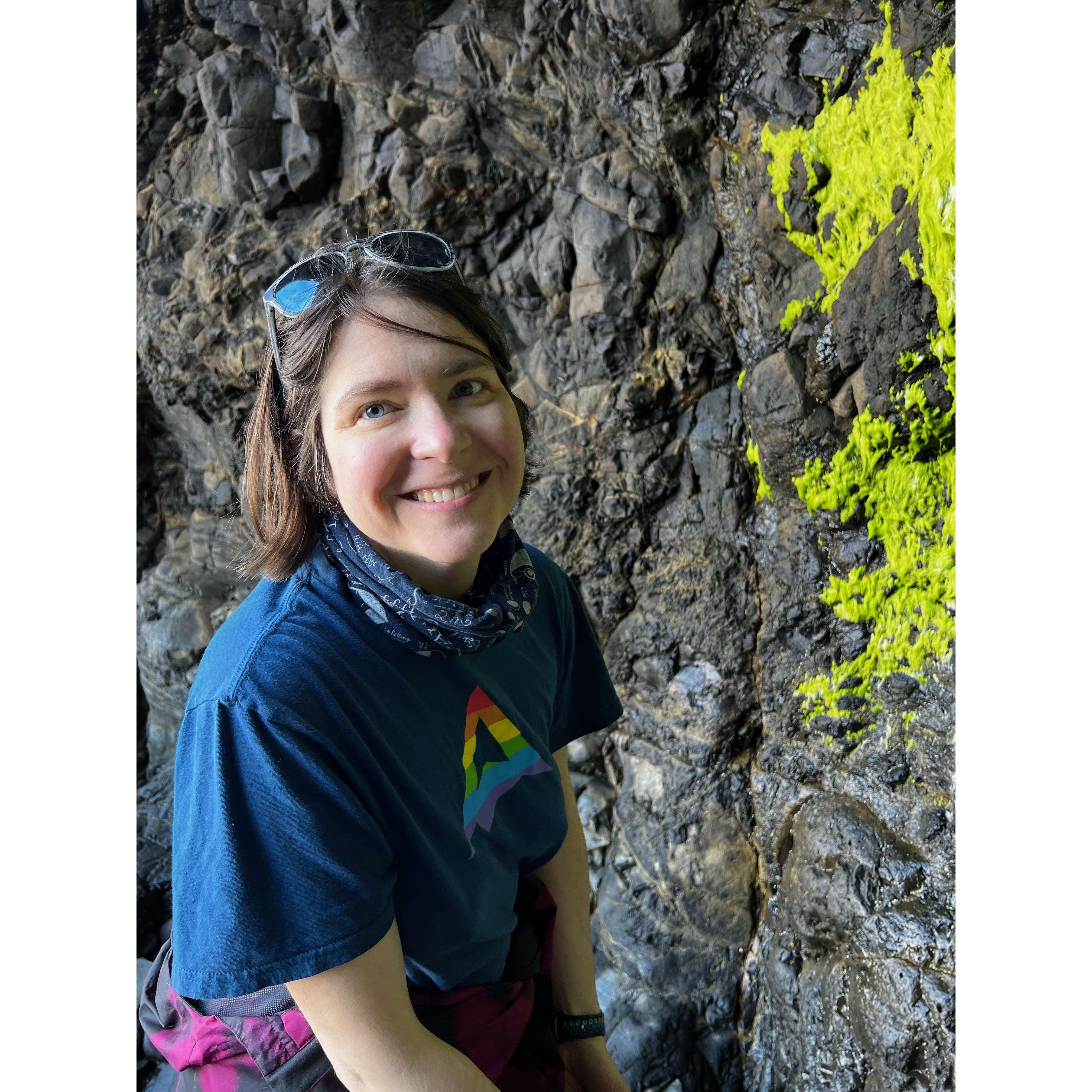 Hidden waterfall at short beach