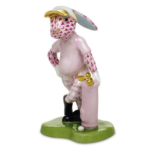 Herend Golf Bunny, Raspberry
