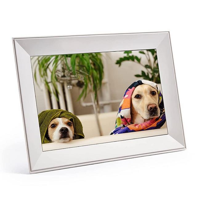 Aura Carver Smart Digital Picture Frame 10.1 Inch HD WiFi Cloud Digital Frame Free Unlimited Storage Easy Setup to Send Photos Remotely Via App More Secure Than Email