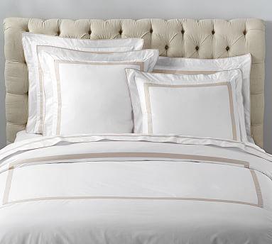 Morgan Banded 400-Thread-Count Organic Percale Duvet Cover