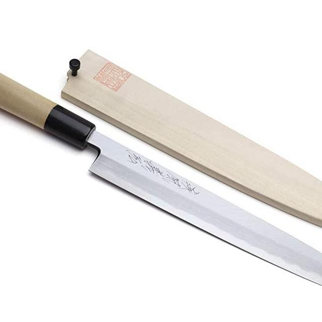 Yoshihiro Shiroko High Carbon Steel Kasumi Yanagi Magnolia Handle Sushi Sashimi Chef Knife (10.5'' (270mm))