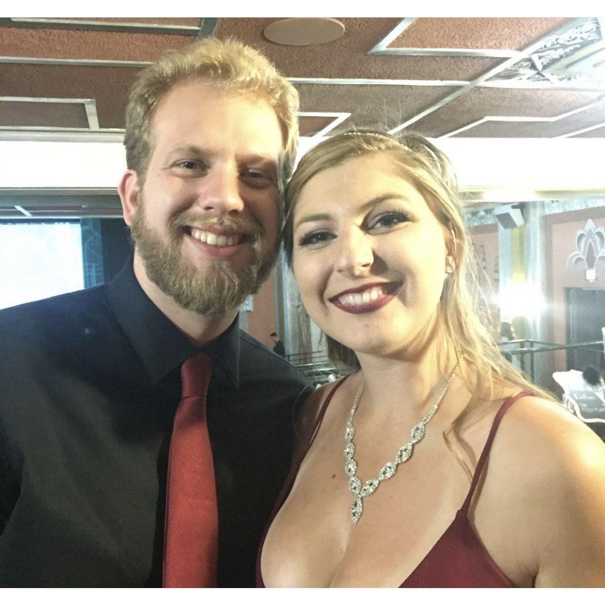 This was the night that we met at a sorority formal and a friend snapped a picture of us because we were matching