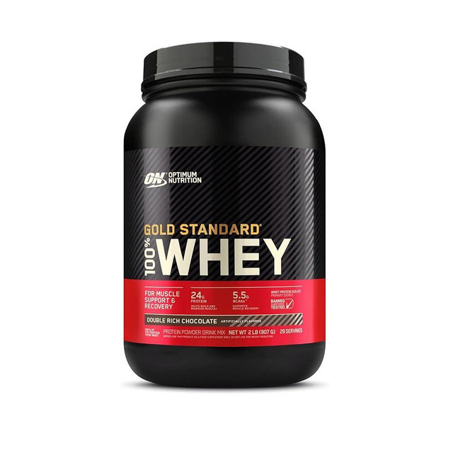 Optimum Nutrition Gold Standard 100% Whey Protein Powder, Double Rich Chocolate, 2 Pound (Packaging May Vary)