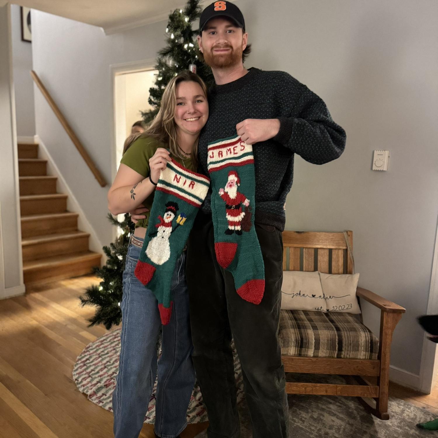 December 25, 2025: Grandma knit us matching Christmas stockings. Such a special gift to receive!