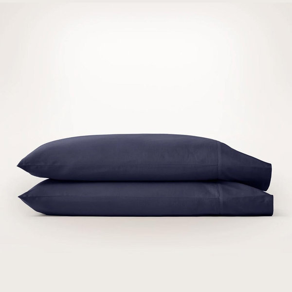 Percale Hemmed Pillowcase Set - Coastal Navy - Standard
