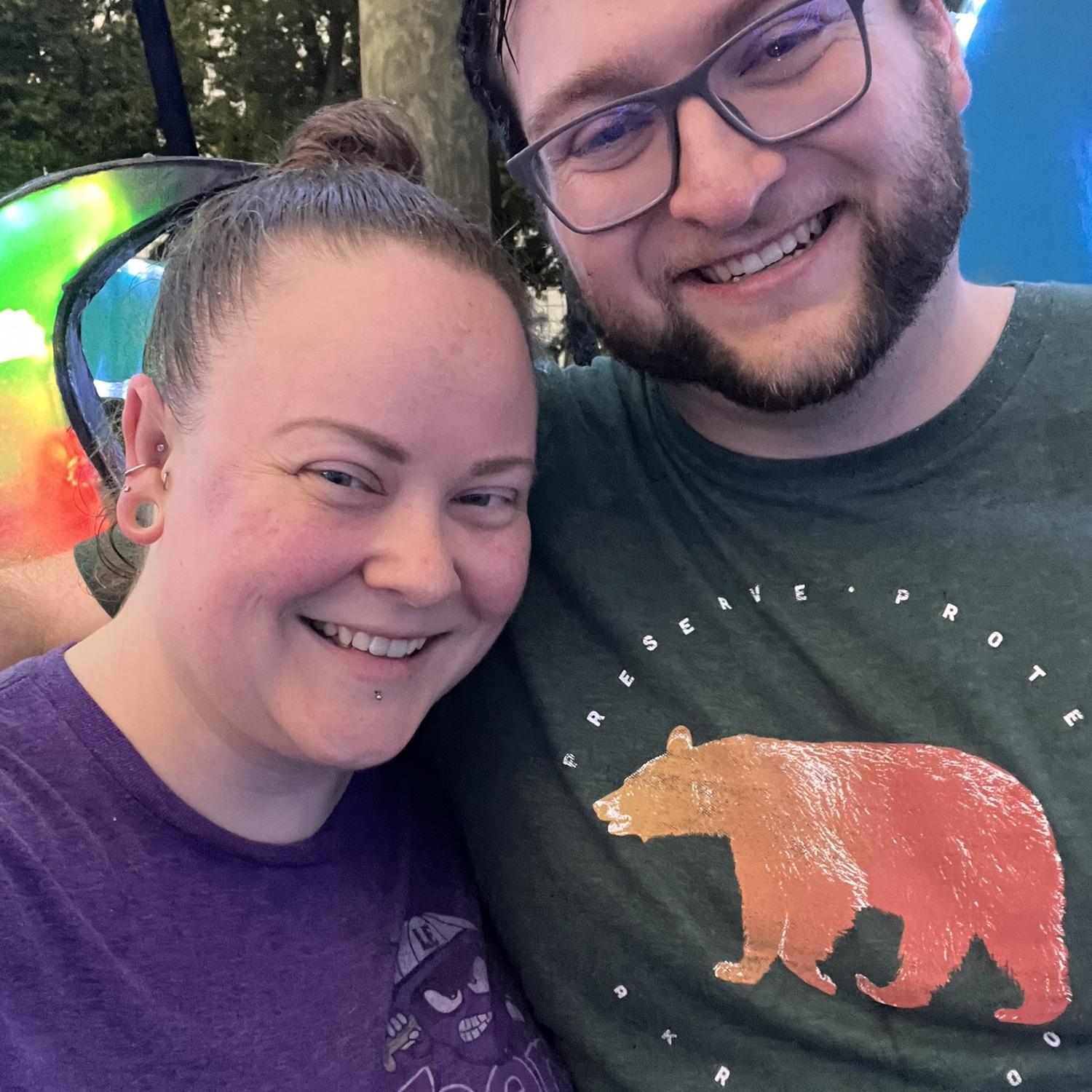 This was one of our early dates -- a very rainy evening at the Asian Lantern Festival at the Cleveland zoo.