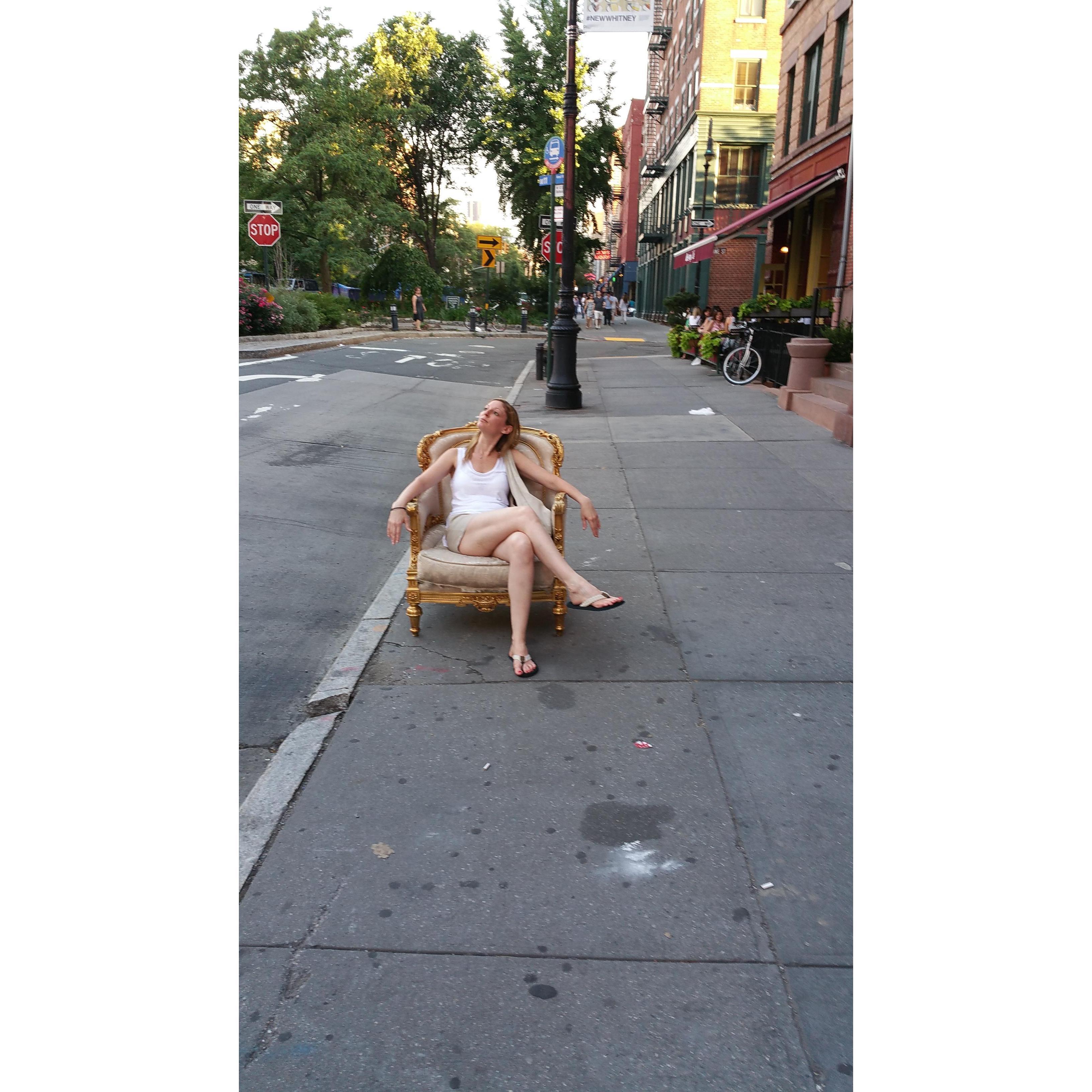 Jaimee takes a rest in the Village