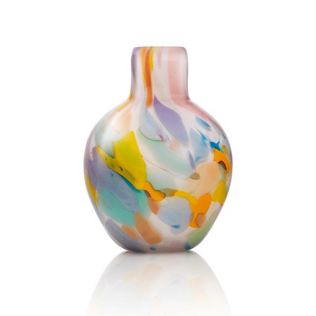 Colorblock Confetti Glass Vase