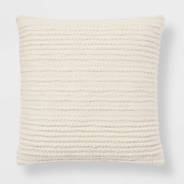 Oversized Textured Solid Square Throw Pillow Ivory - Threshold™