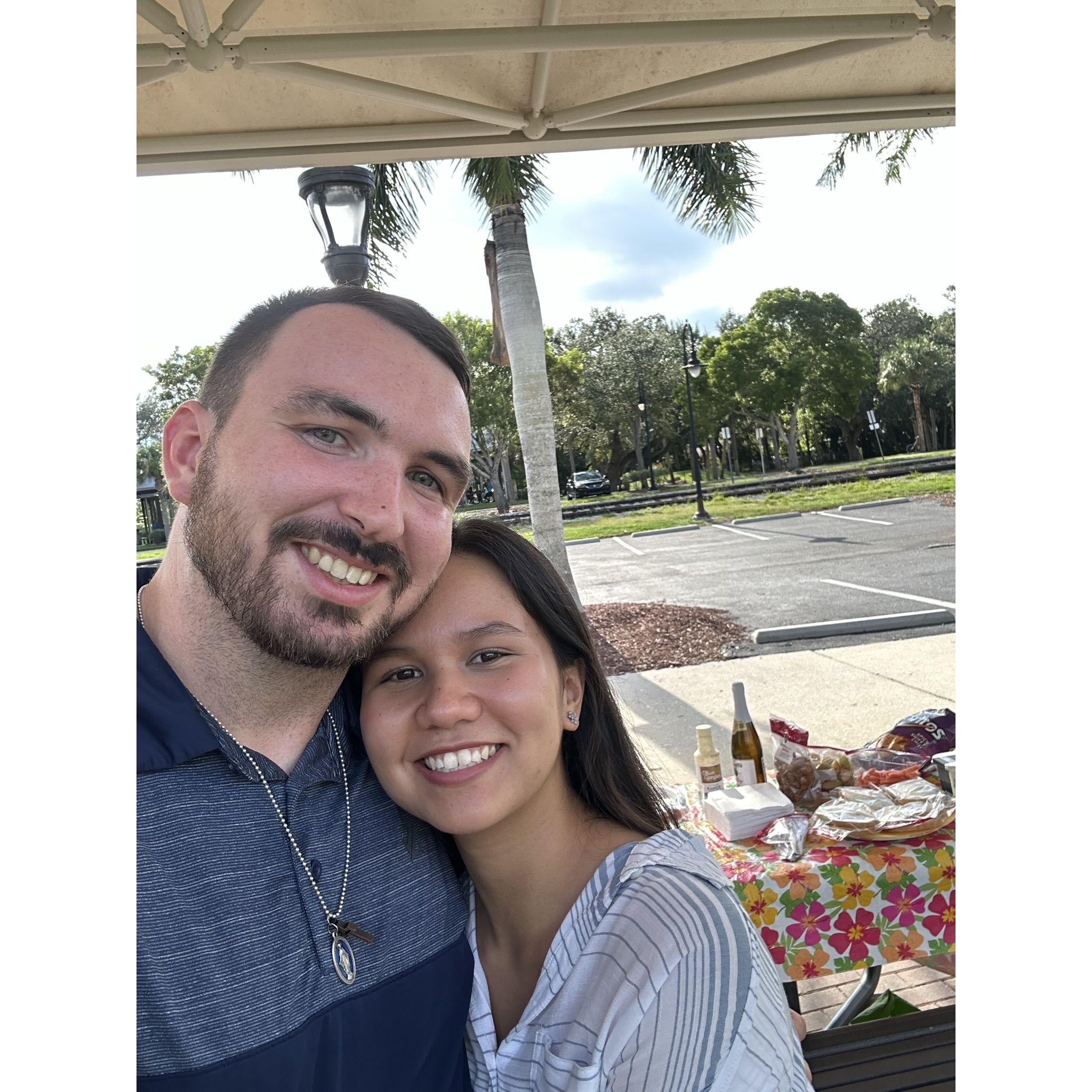 Our fifth date. Picnic at the park.