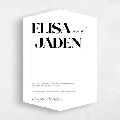 White Diamond Wedding Invitation - Carlisle Type
