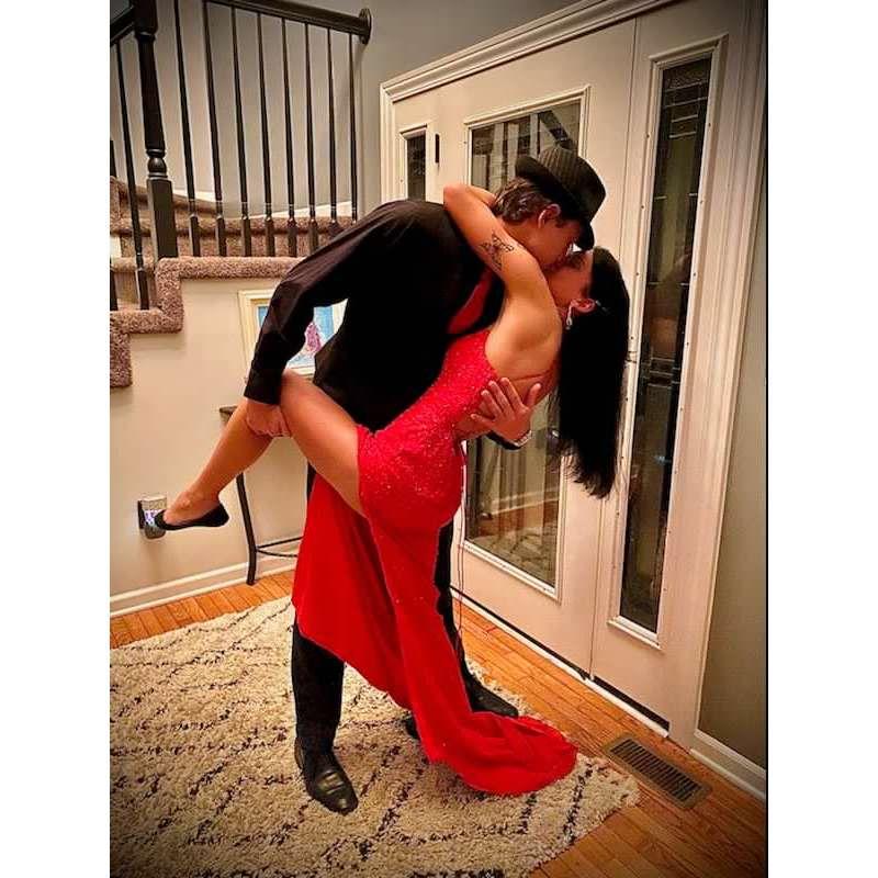 We dressed up like this to go to Zorba's.