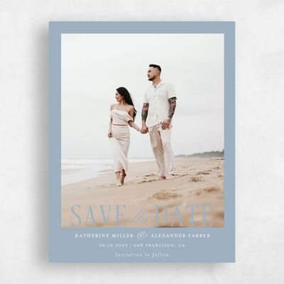 Powder Blue Wedding Save the Date - Dove Photo