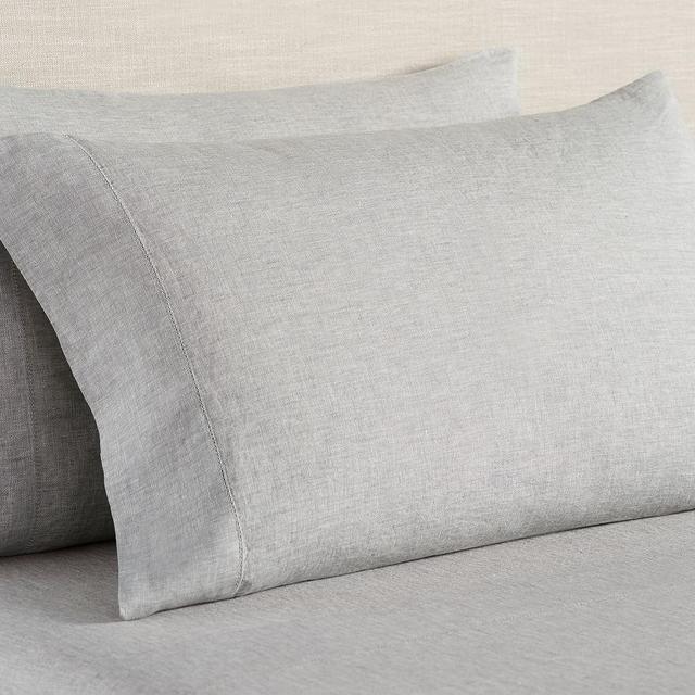 Belgian Flax Linen Extra Pillowcases, Set of 2, Standard, Flagstone