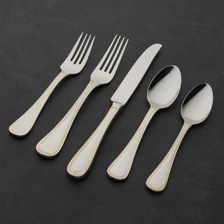 Grand Hotel Gold and Silver 5-Piece Flatware Place Setting, Set of 4