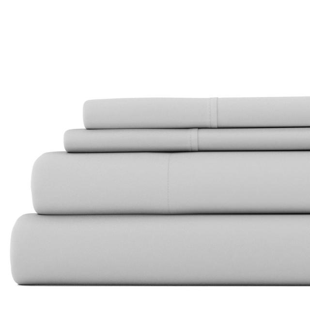 Becky Cameron, Easy Care, Solid Sheet Set, King, Light Gray Silver