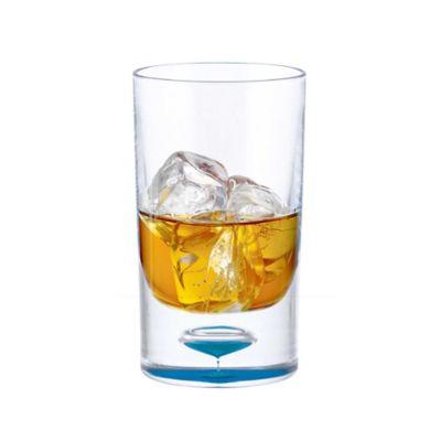 Bubble Bottom Double Old Fashioned Glass in Clear/Blue