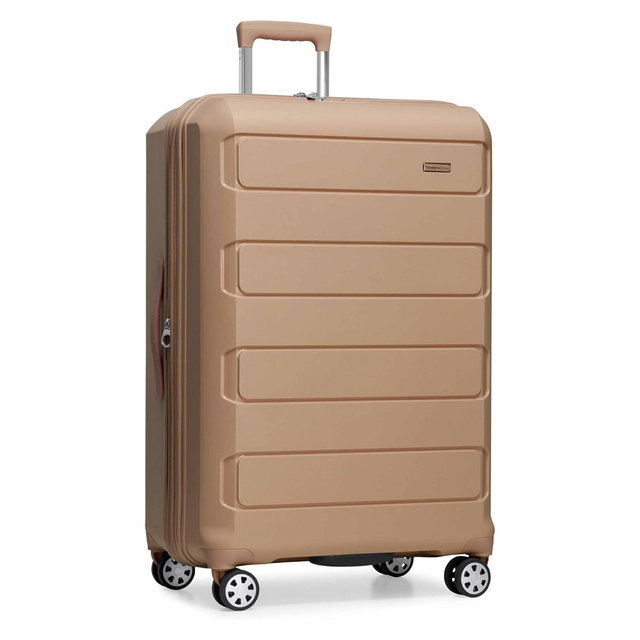 Traveler's Choice Pagosa Hardside Luggage - Premium Suitcases with Spinner Wheels, TSA Lock - 30-Inch Checked Luggage, Beige