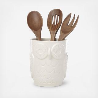 Cannon Street Owl Utensil Crock