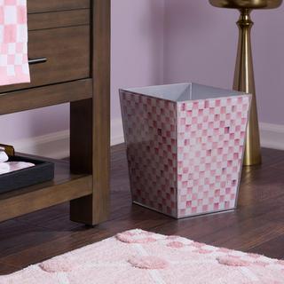 Rosy Check Glass Waste Bin