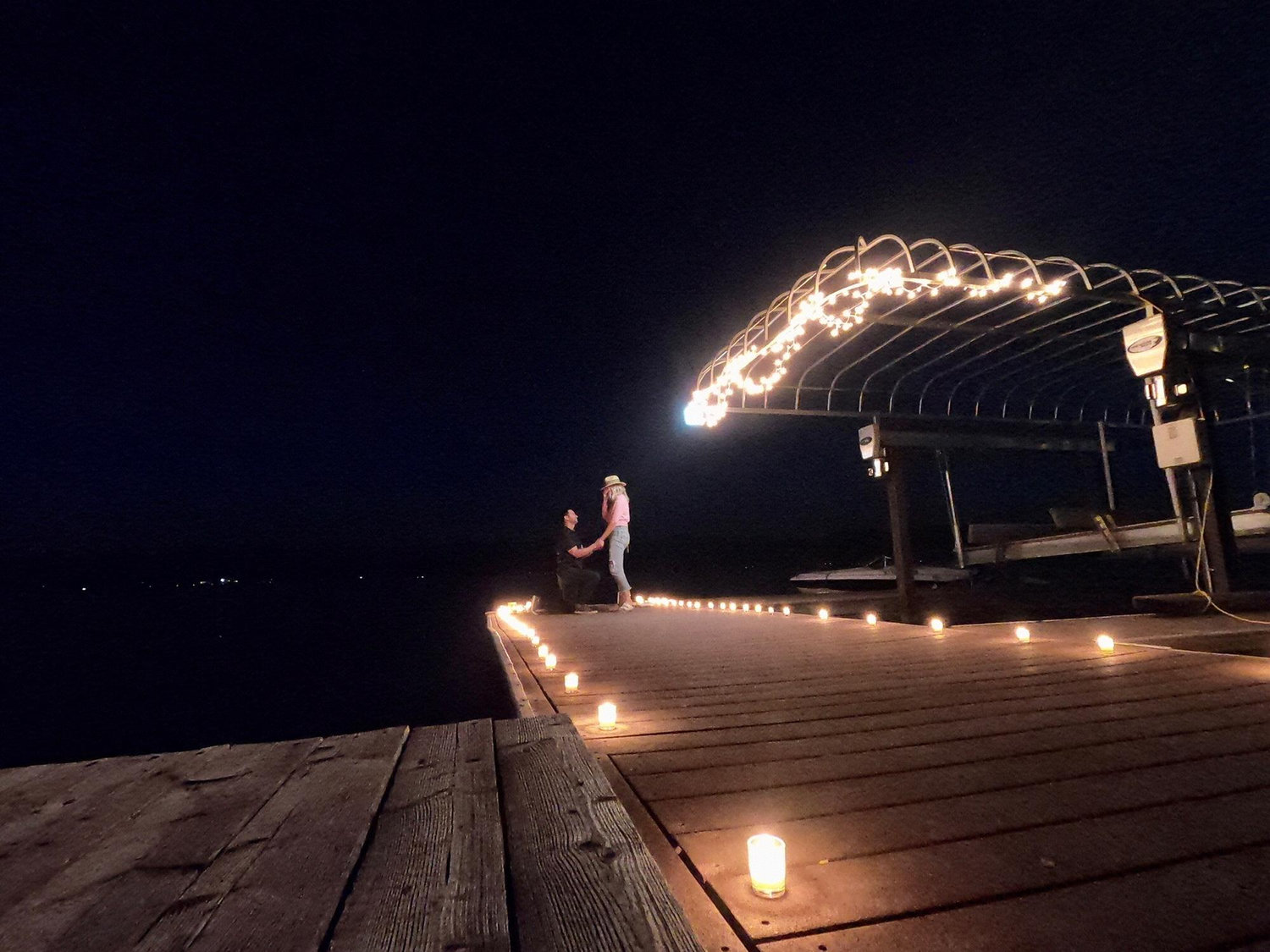 Brin's proposal at Martha's family's dock on Flathead Lake, Montana.