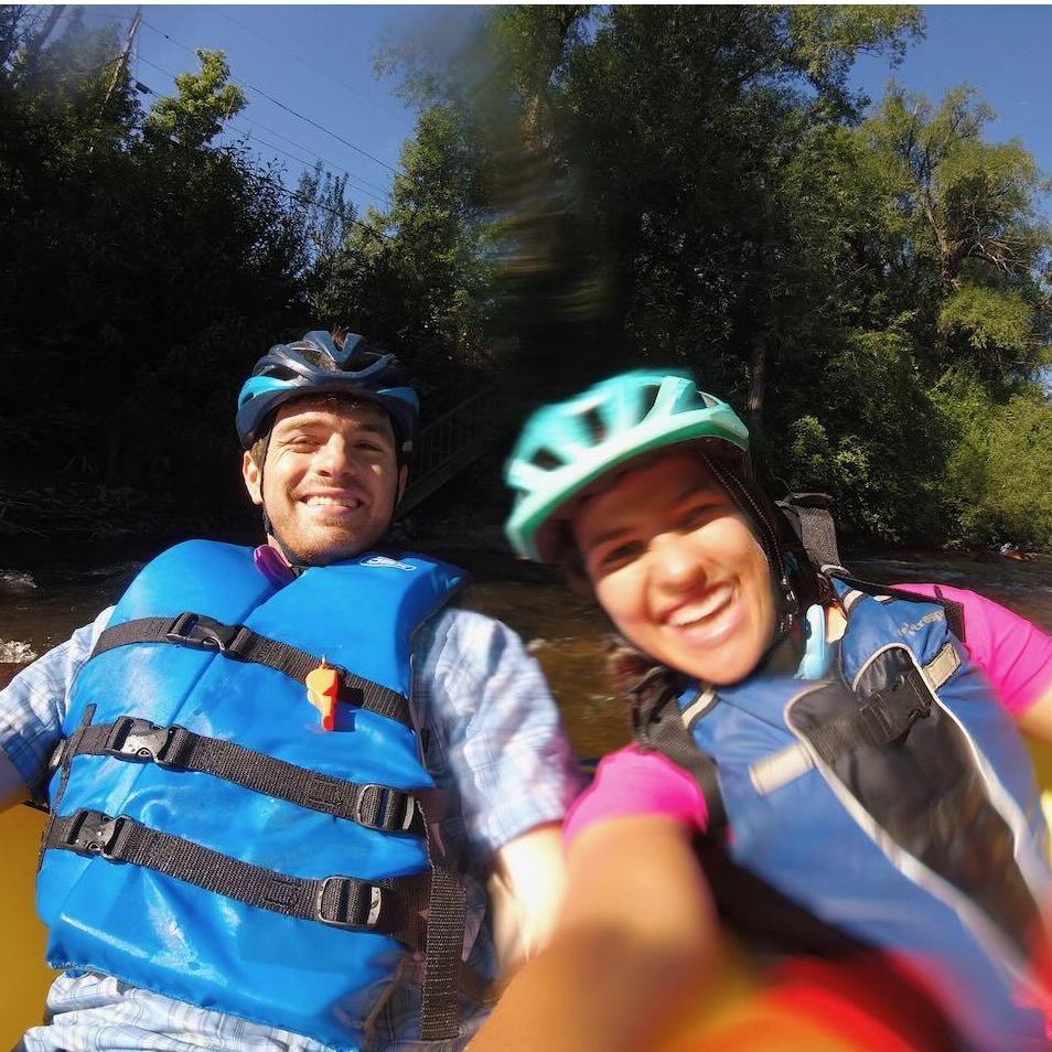 Tube to work day with Jonah's company! Fun fact, Talia tubed to work with Jonah's company well before they were dating.