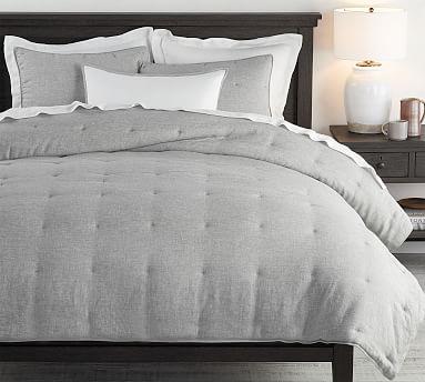 Belgian Flax Linen Comforter (1 King Bed Sized, Flagstone Gray Color)