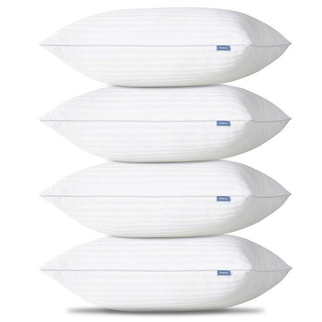 CozyLux Pillows King Size Set of 4, Cooling Hotel Quality Bed Pillows with Premium Soft Down Alternative Fill for Side Back and Stomach Sleepers - 4 Pack, King, 19x34 Inches